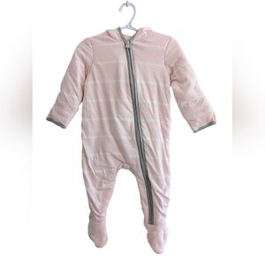 Burt's Bees Bunting Winter Outerwear Suit Soft Pink Striped Footie